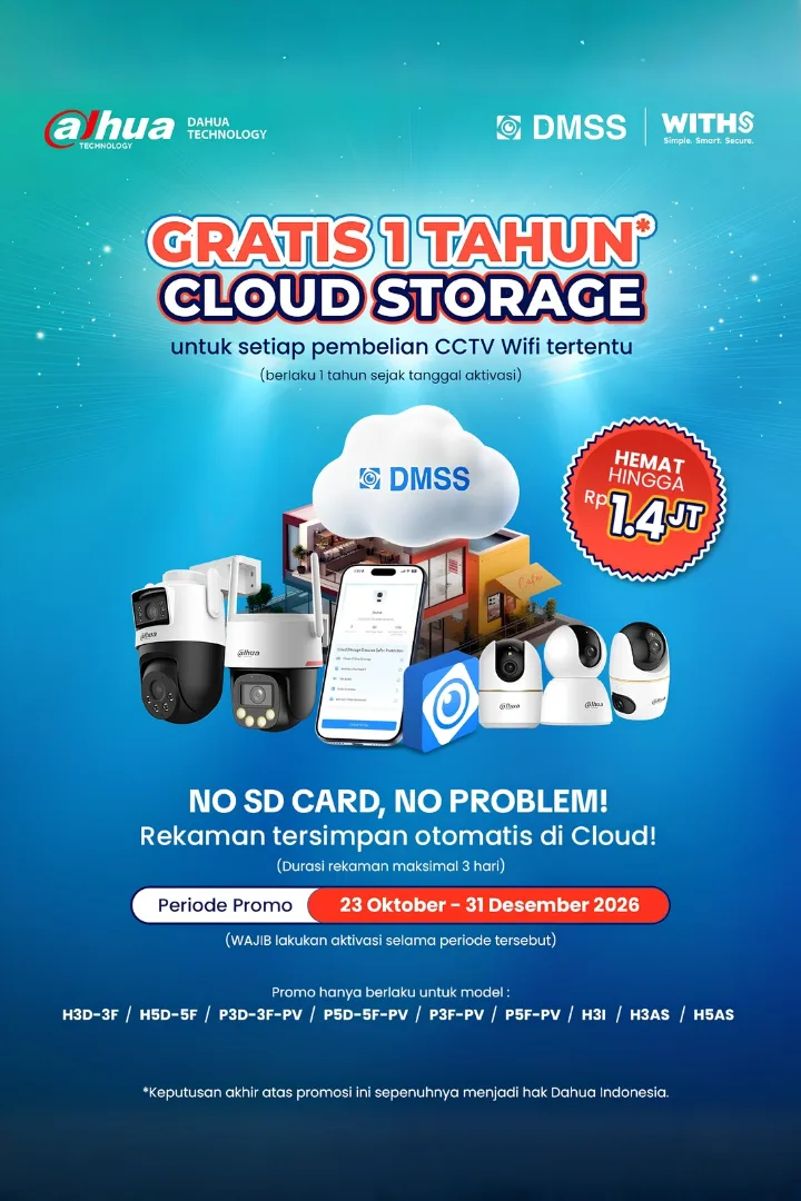 Dahua Free Cloud Storage 1 Tahun