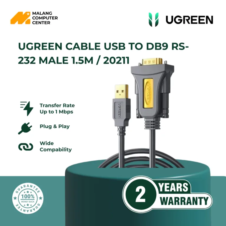 UGREEN CABLE USB TO DB9 RS-232 MALE 1.5M / 20211