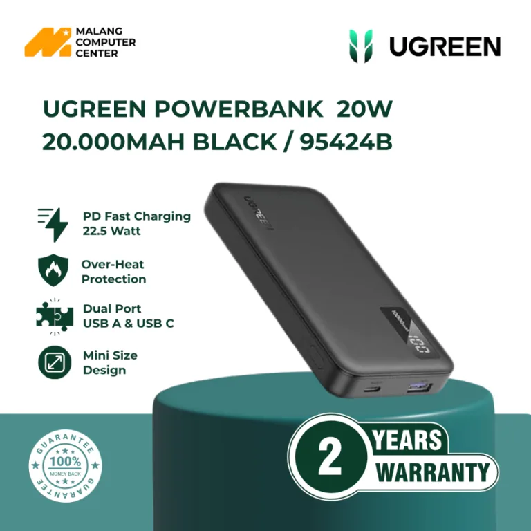 UGREEN POWERBANK DIGITAL DISPLAY 20W 20.000MAH BLACK / 95424B