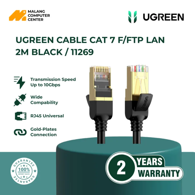UGREEN CABLE CAT 7 F/FTP LAN 2M BLACK / 11269