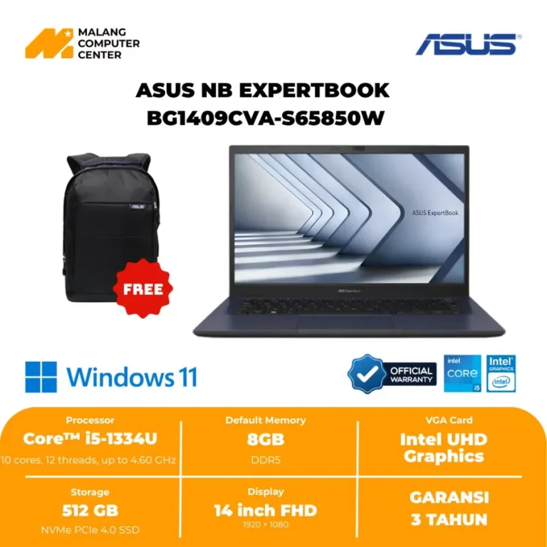 ASUS NB  EXPERTBOOK  BG1409CVA-S65850W  CORE I5-1334U/8GB/512GB SSD/14"  FHD VIPS/WIN 11 Home