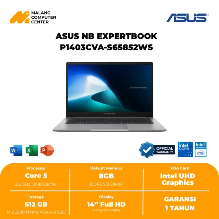 ASUS NB EXPERTBOOK P1403CVA-S65852WS CORE 5 210H/8GB/512GB SSD/14" FHD/WIN11 OHS - GREY