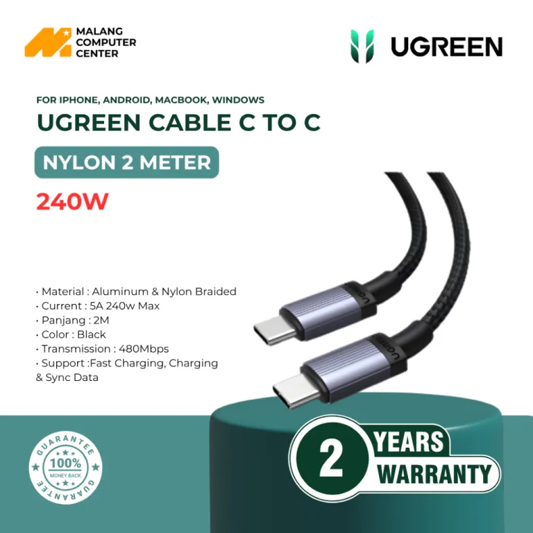 UGREEN CABLE C TO C 240W NYLON 2M BLACK / 65908