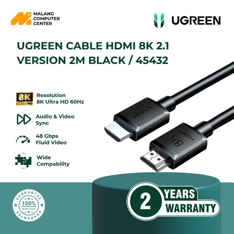 UGREEN CABLE HDMI 8K 2.1 VERSION 2M BLACK / 45432