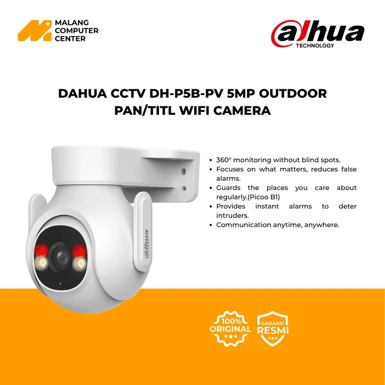 DAHUA CCTV DH-P5B-PV 5MP OUTDOOR PAN/TITL WIFI CAMERA