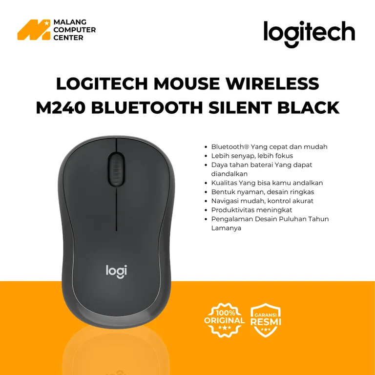LOGITECH MOUSE WIRELESS M240 BLUETOOTH SILENT BLACK (910-007122)