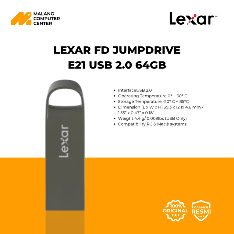 LEXAR FD JUMPDRIVE E21 USB 2.0 64GB