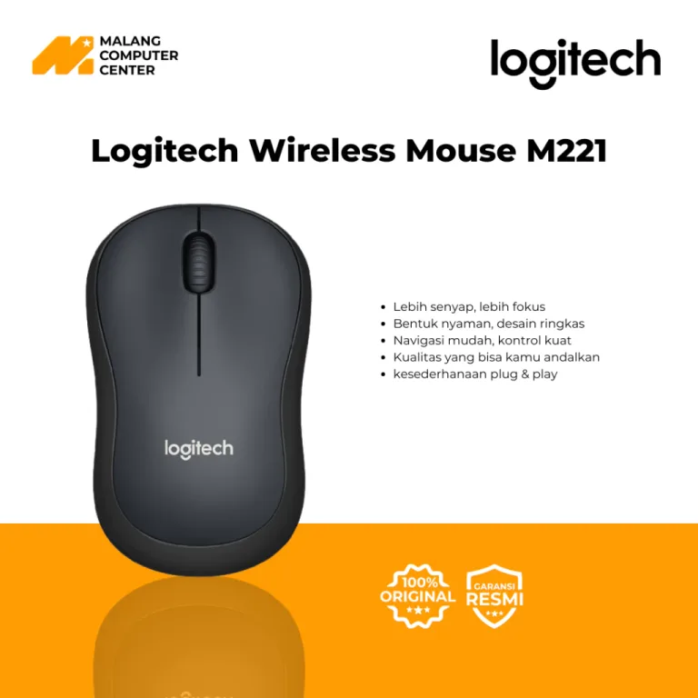 LOGITECH MOUSE WIRELESS M221 CHARCOAL (BLACK) (910-004882)