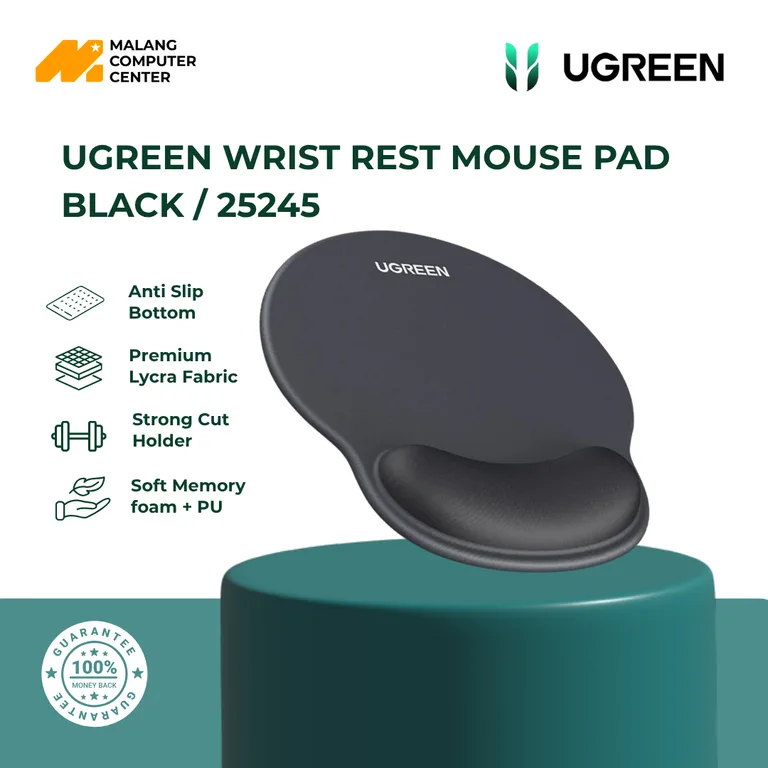 UGREEN WRIST REST MOUSE PAD BLACK / 25245