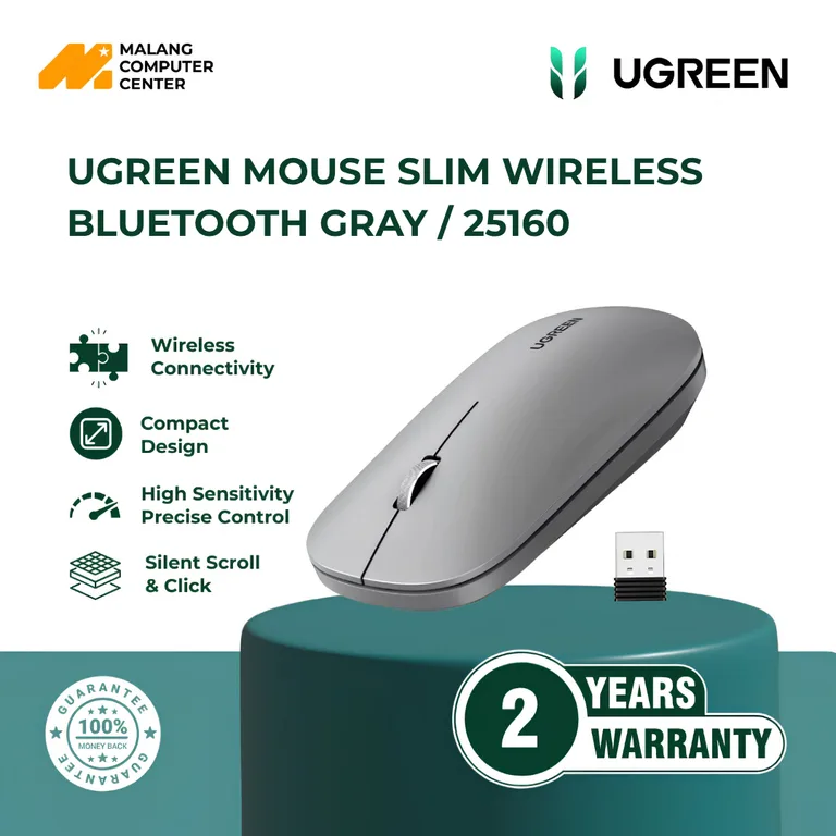 UGREEN MOUSE SLIM WIRELESS BLUETOOTH GRAY / 25160