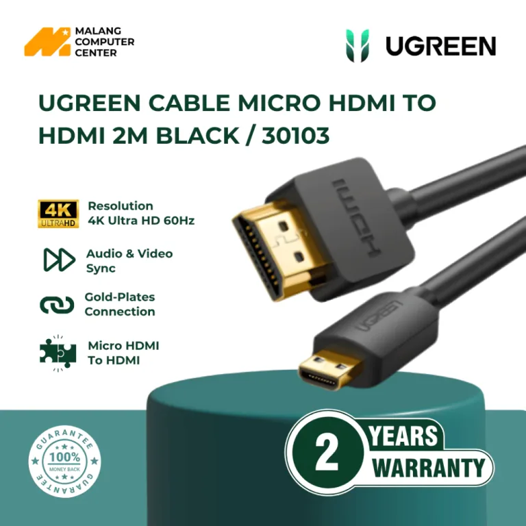 UGREEN CABLE MICRO HDMI TO HDMI 2M BLACK / 30103