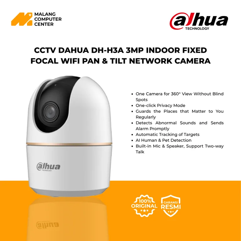 CCTV DAHUA DH-H3A 3MP INDOOR FIXED FOCAL WIFI PAN & TILT NETWORK CAMERA