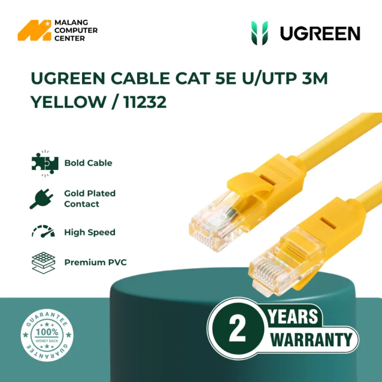 UGREEN CABLE CAT 5E U/UTP 3M YELLOW / 11232