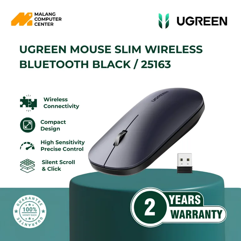 UGREEN MOUSE SLIM WIRELESS BLUETOOTH BLACK / 25163