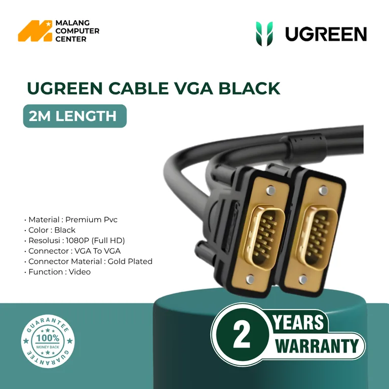 UGREEN CABLE VGA 2M BLACK / 11646