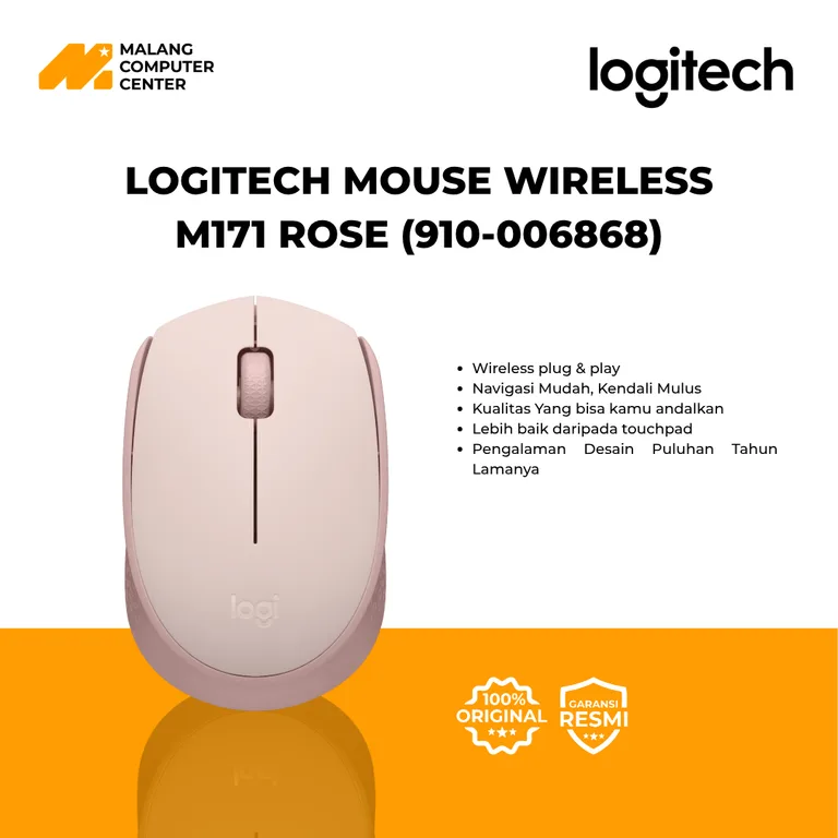 LOGITECH MOUSE WIRELESS M171 ROSE (910-006868)