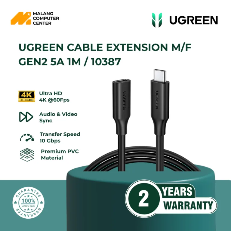 UGREEN CABLE EXTENSION M/F GEN2 5A 1M / 10387