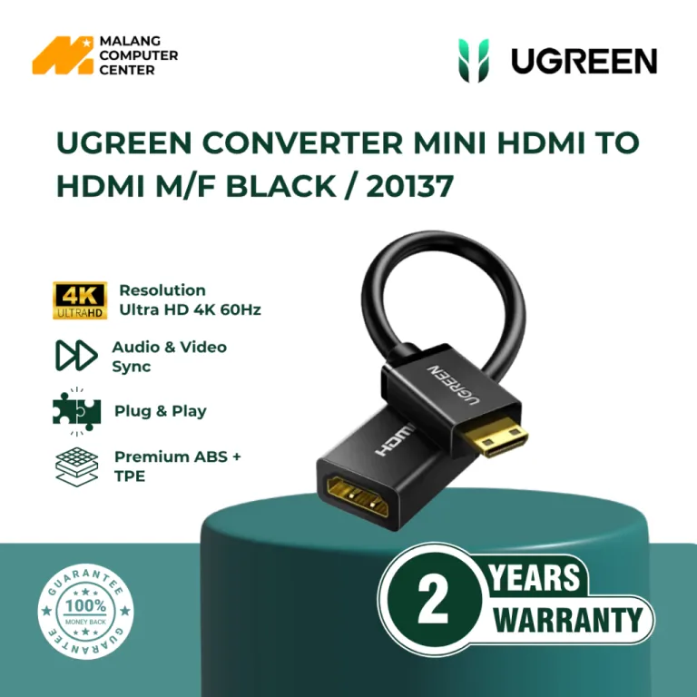 UGREEN CONVERTER MINI HDMI TO HDMI M/F BLACK / 20137