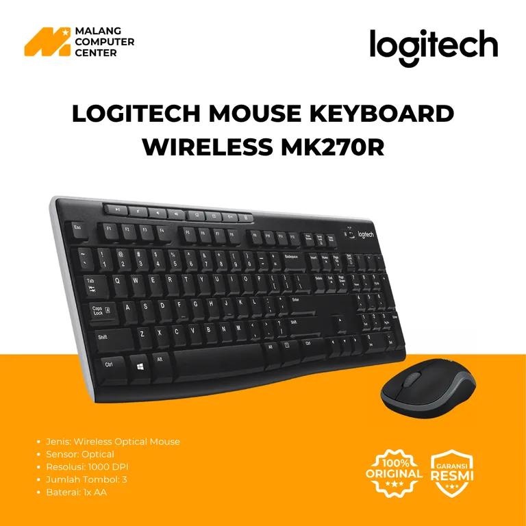 LOGITECH MOUSE KEYBOARD WIRELESS MK270R (920-006314)