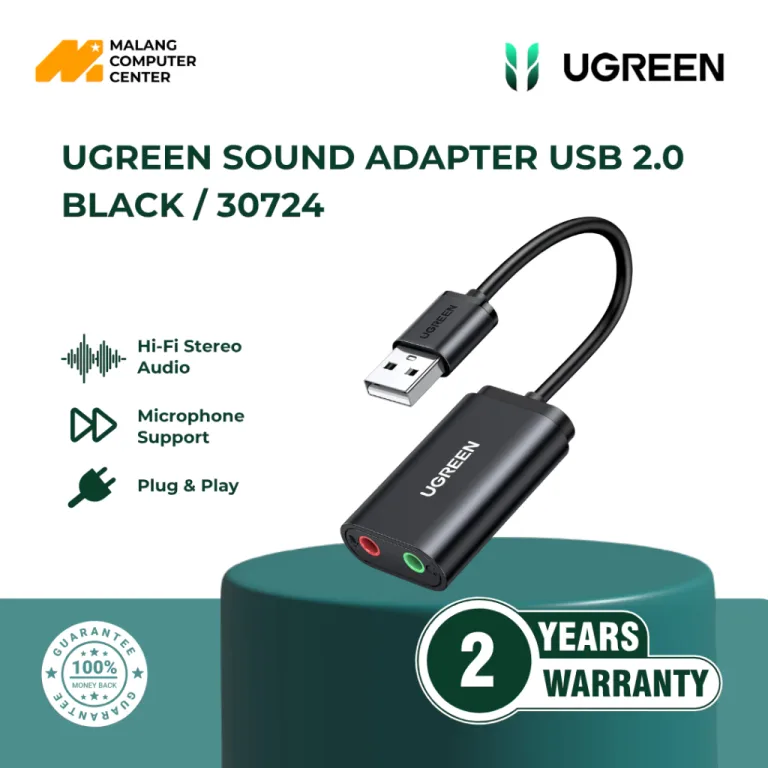 UGREEN SOUND ADAPTER USB 2.0 BLACK / 30724