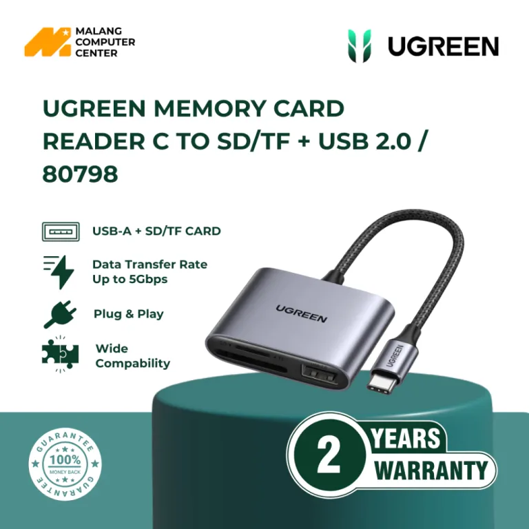 UGREEN MEMORY CARD READER C TO SD/TF + USB 2.0 / 80798