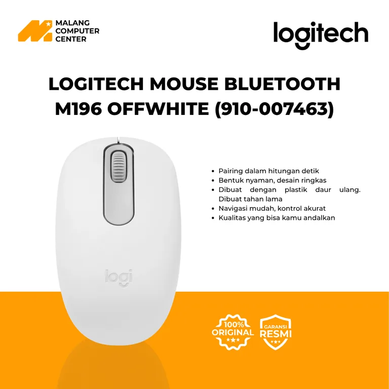 LOGITECH MOUSE BLUETOOTH M196 OFFWHITE (910-007463)