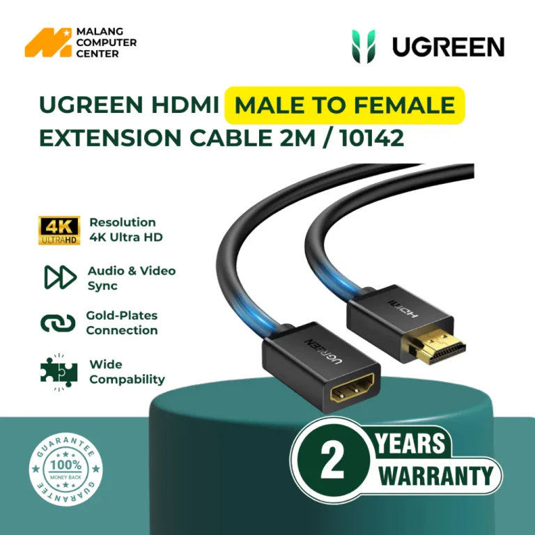 UGREEN HDMI MALE TO FEMALE EXTENSION CABLE 2M / 10142