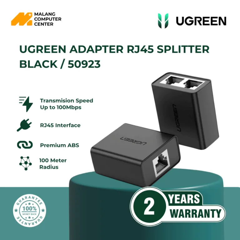 UGREEN ADAPTER RJ45 SPLITTER 100MBPS BLACK / 50923