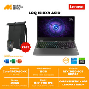 LENOVO LOQ GAMING 15IRX9 ASID CORE i5 13450HX/15.6" FHD IPS/RTX3050/16GB/512GB SSD/W11 OHS
