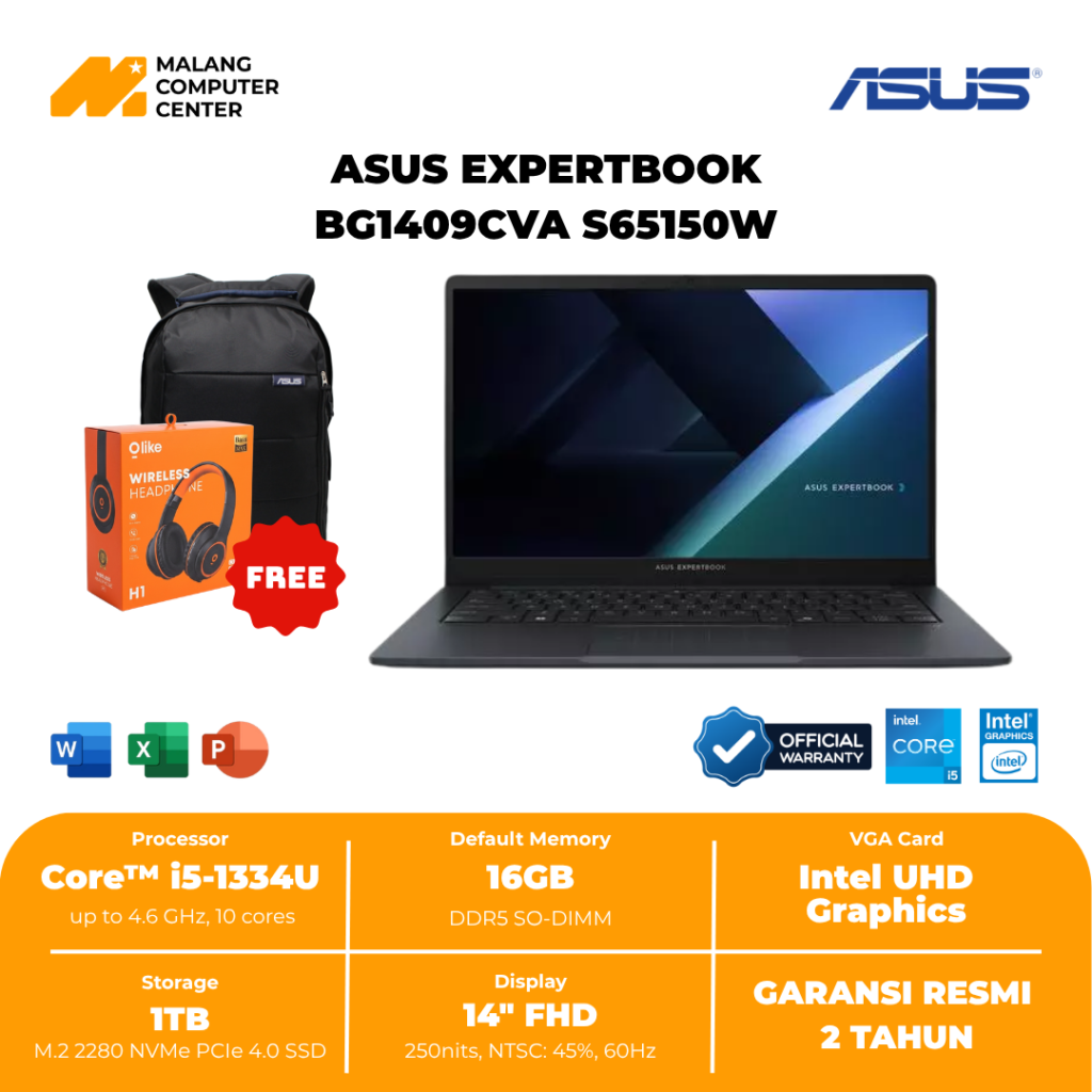 ASUS Expertbook BG1409CVA-S65150W Core i5-1334U / 14"FHD VIPS/ 16GB DDR5/512GB/ W11 OHS