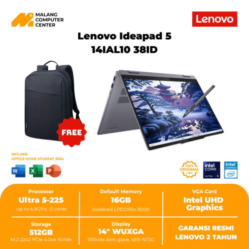LENOVO Ideapad 5 2-in-1-14IAL10 38ID ULTRA 5-225/16GB/512GB/14" TOUCHSCREEN /WIN11 OHS - LUNA GREY
