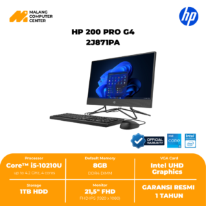 HP 200 PRO G4 2J871PA CORE I5-10210U/8GB/1TB/21.5" FHD/WIN10 PRO BLACK